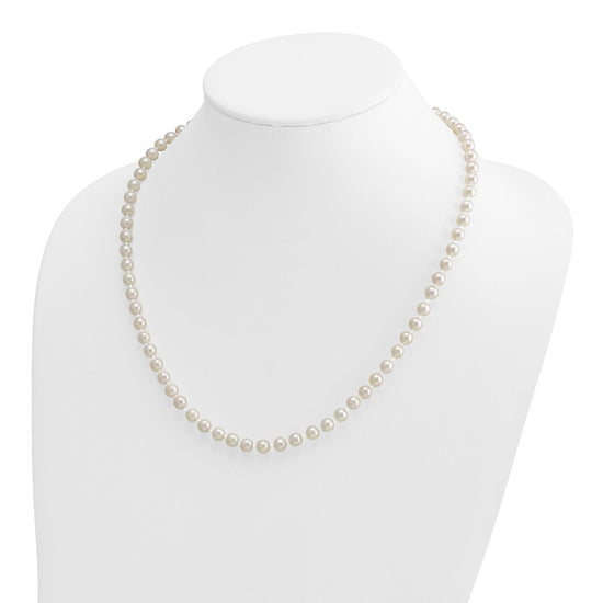 14k Round White Saltwater Akoya A Quality Cultured Pearl Necklaces