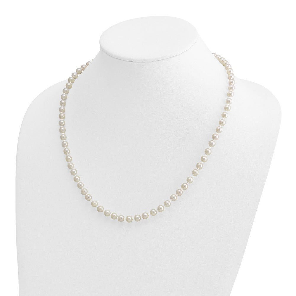 14k Round White Saltwater Akoya A Quality Cultured Pearl Necklaces