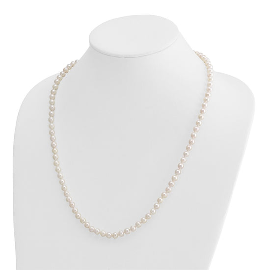 14k Round White Saltwater Akoya A Quality Cultured Pearl Necklaces