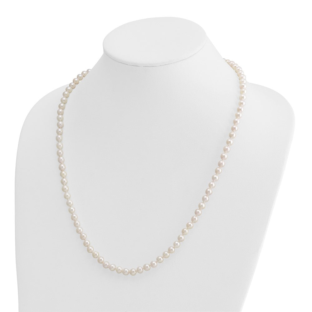 14k Round White Saltwater Akoya A Quality Cultured Pearl Necklaces