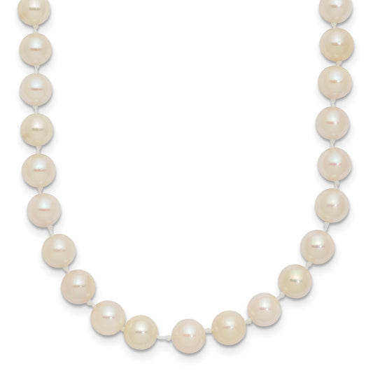 14k Round White Saltwater Akoya AA Quality Cultured Pearl Necklaces