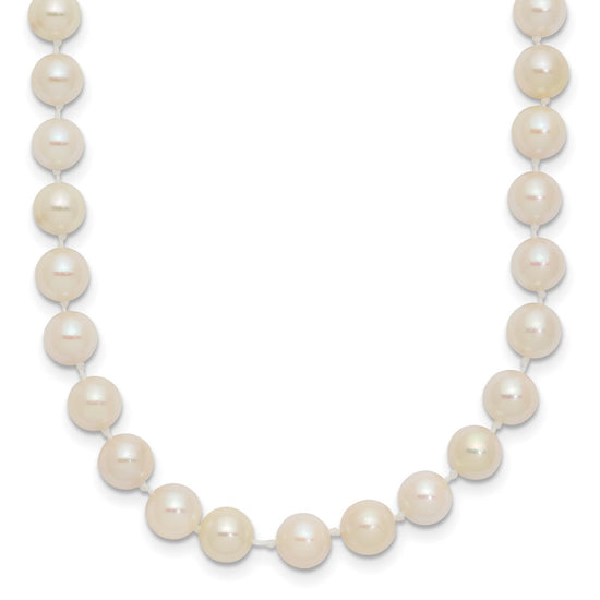 14k Round White Saltwater Akoya AA Quality Cultured Pearl Necklaces