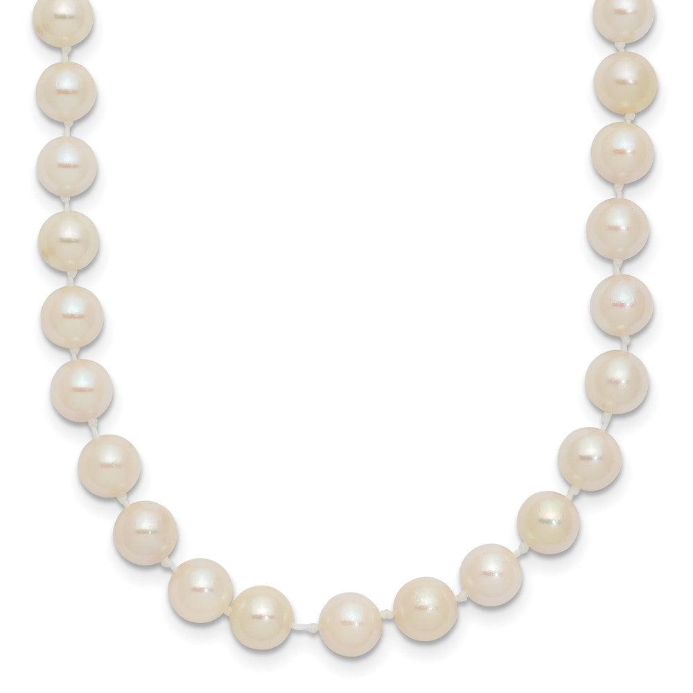 14k Round White Saltwater Akoya AA Quality Cultured Pearl Necklaces