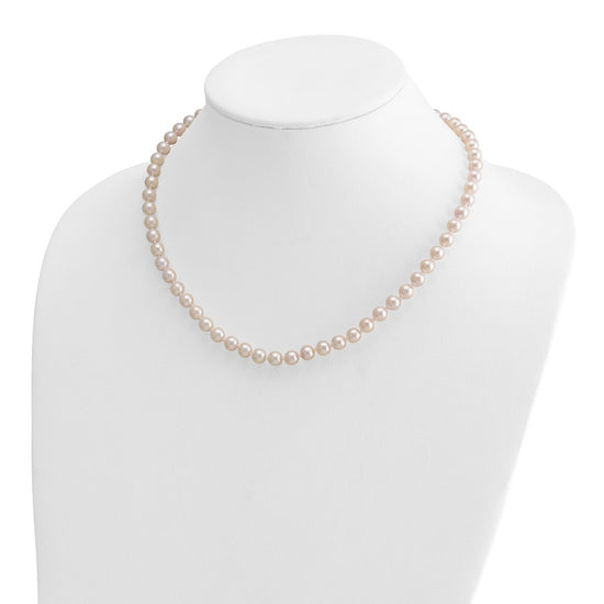 14k Round White Saltwater Akoya A Quality Cultured Pearl Necklaces