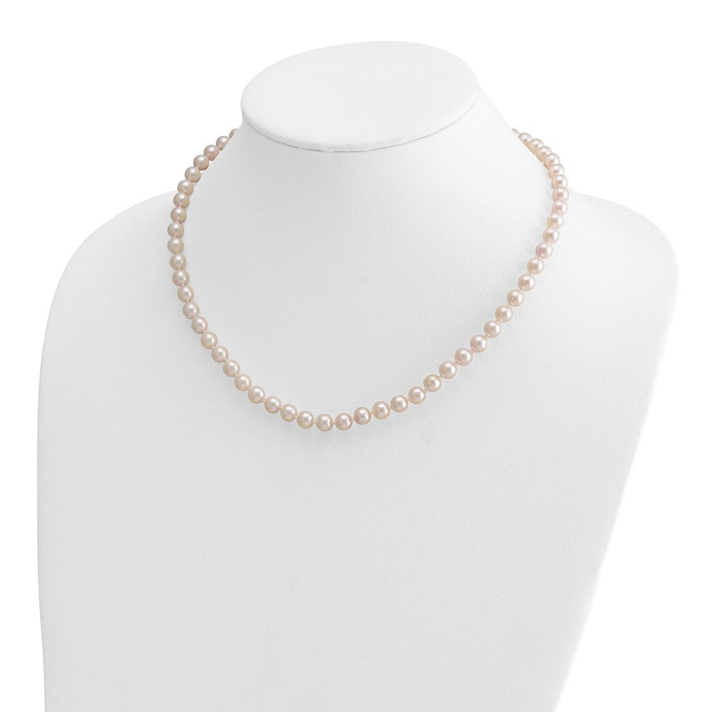 14k Round White Saltwater Akoya A Quality Cultured Pearl Necklaces