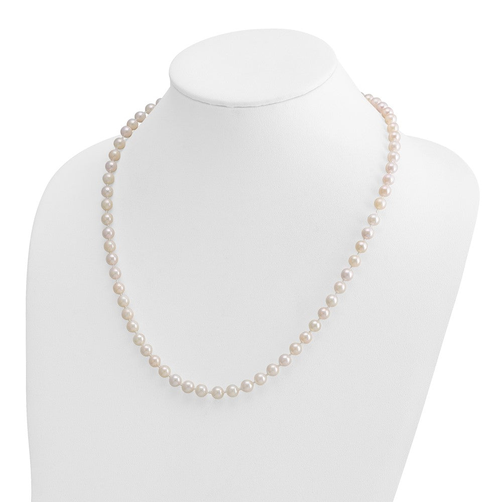 14k Round White Saltwater Akoya A Quality Cultured Pearl Necklaces