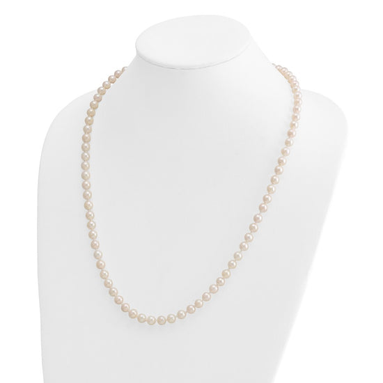 14k Round White Saltwater Akoya A Quality Cultured Pearl Necklaces