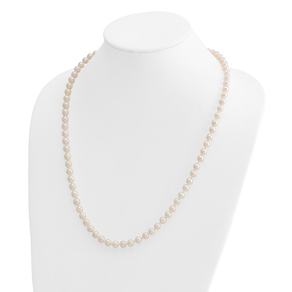 14k Round White Saltwater Akoya A Quality Cultured Pearl Necklaces