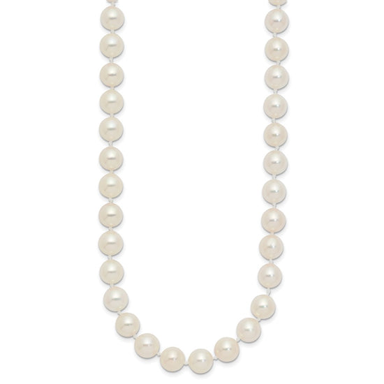 14k Round White Saltwater Akoya A Quality Cultured Pearl Necklaces