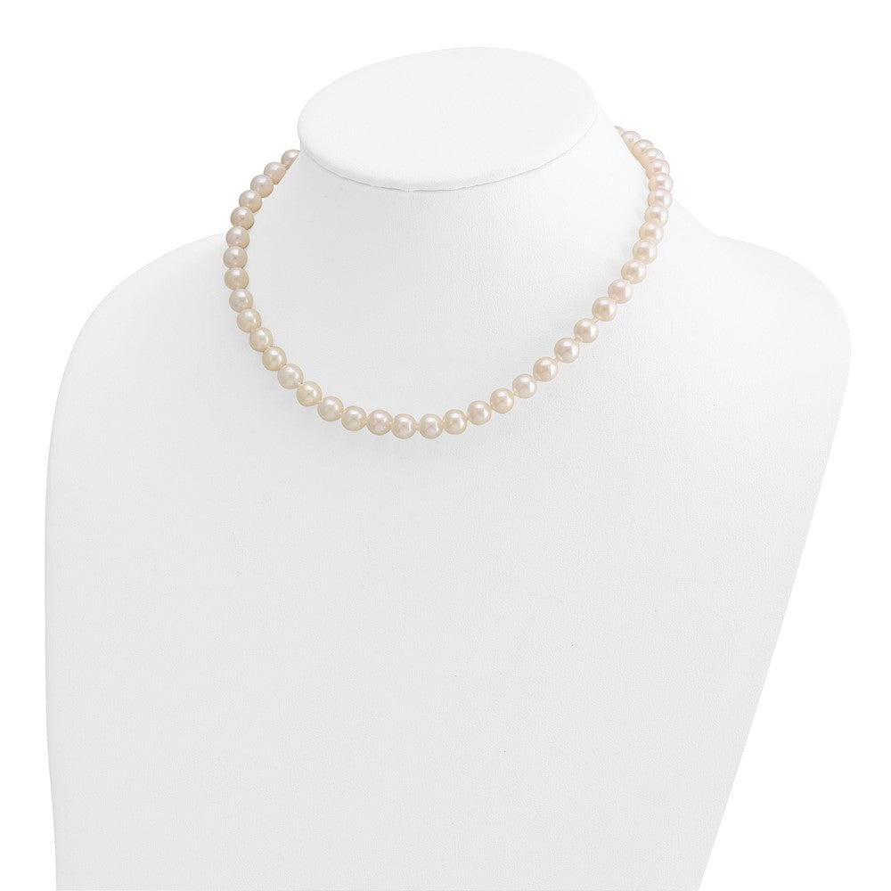 14k Round White Saltwater Akoya A Quality Cultured Pearl Necklaces