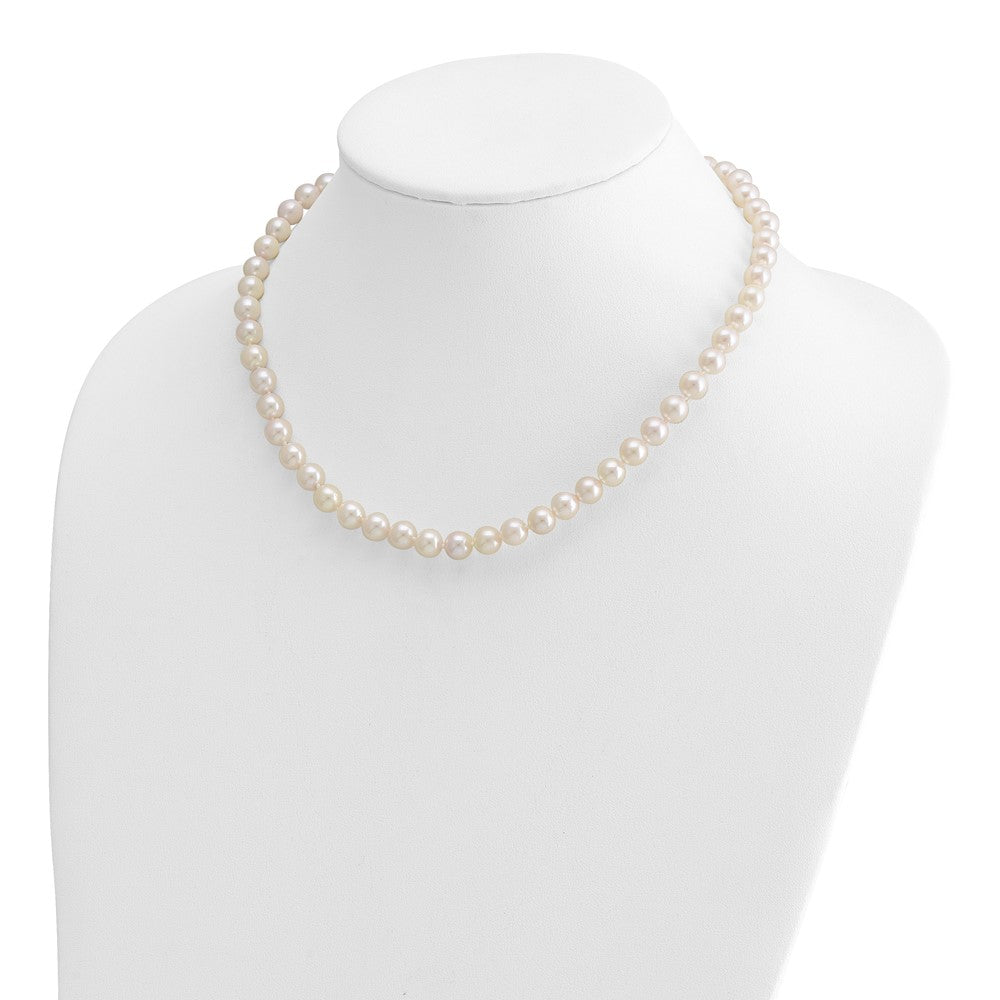 14k Round White Saltwater Akoya A Quality Cultured Pearl Necklaces