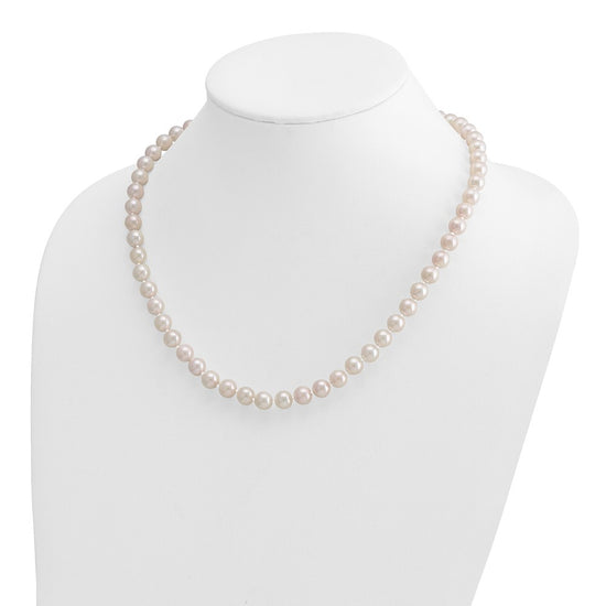 14k Round White Saltwater Akoya A Quality Cultured Pearl Necklaces