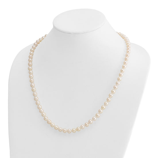 14k Round White Saltwater Akoya A Quality Cultured Pearl Necklaces