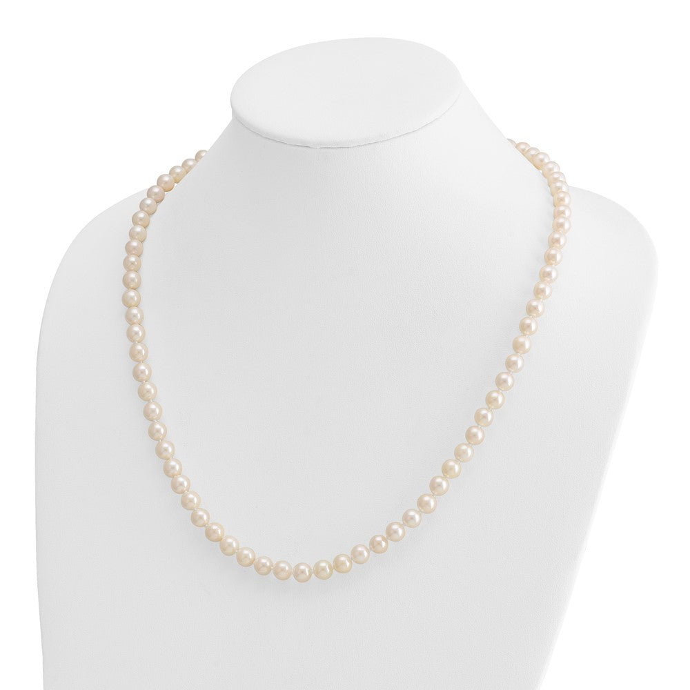 14k Round White Saltwater Akoya A Quality Cultured Pearl Necklaces