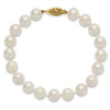 14k 8-9mm White Round Saltwater Akoya Cultured Pearl 8 inch Bracelet