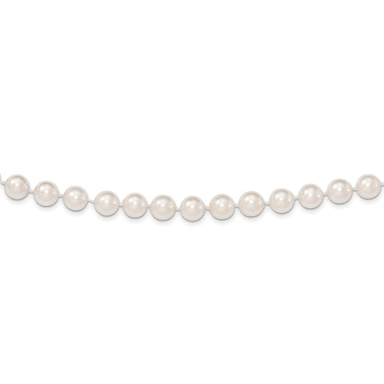 14k Round White Saltwater Akoya AA Quality Cultured Pearl Necklaces