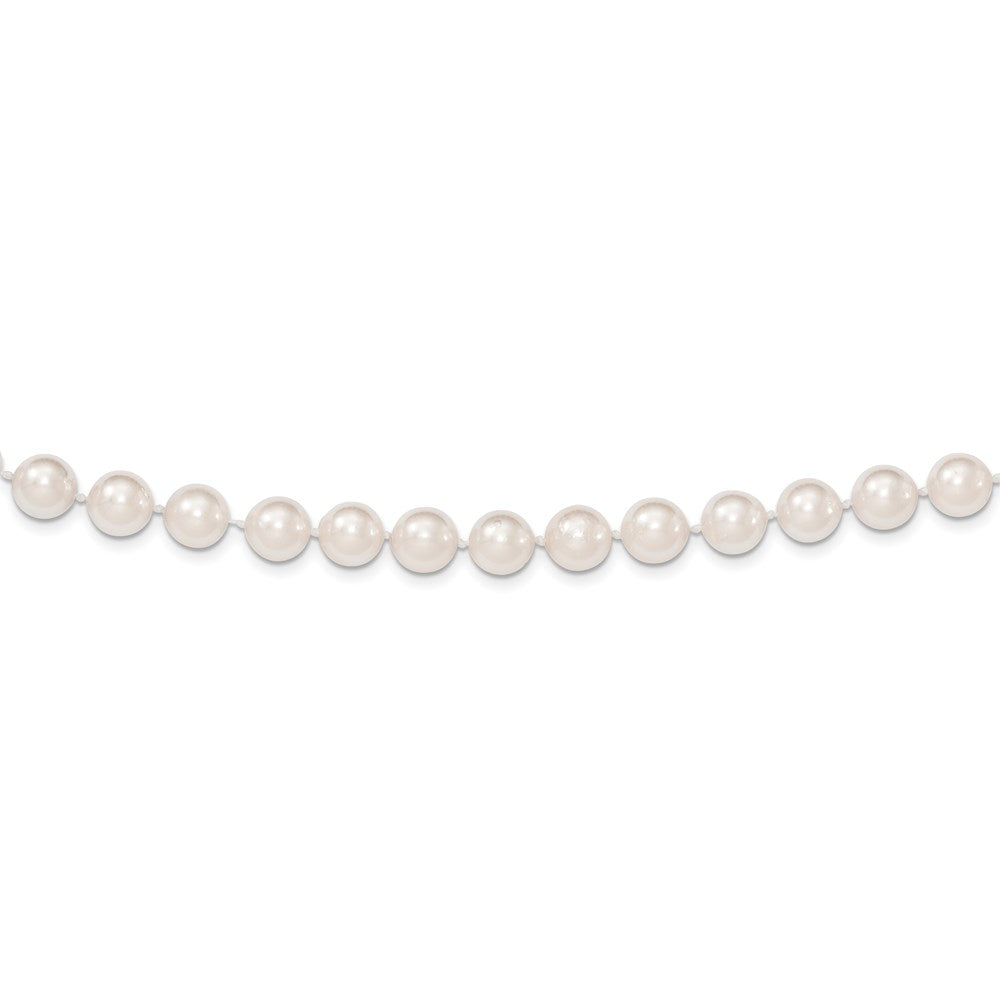 14k Round White Saltwater Akoya AA Quality Cultured Pearl Necklaces