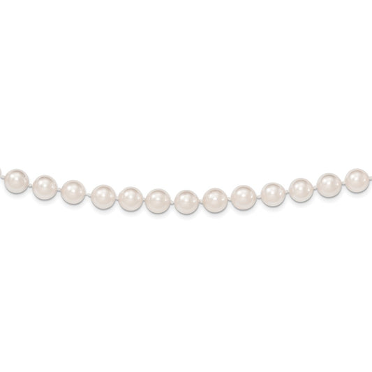 14k Round White Saltwater Akoya AA Quality Cultured Pearl Necklaces