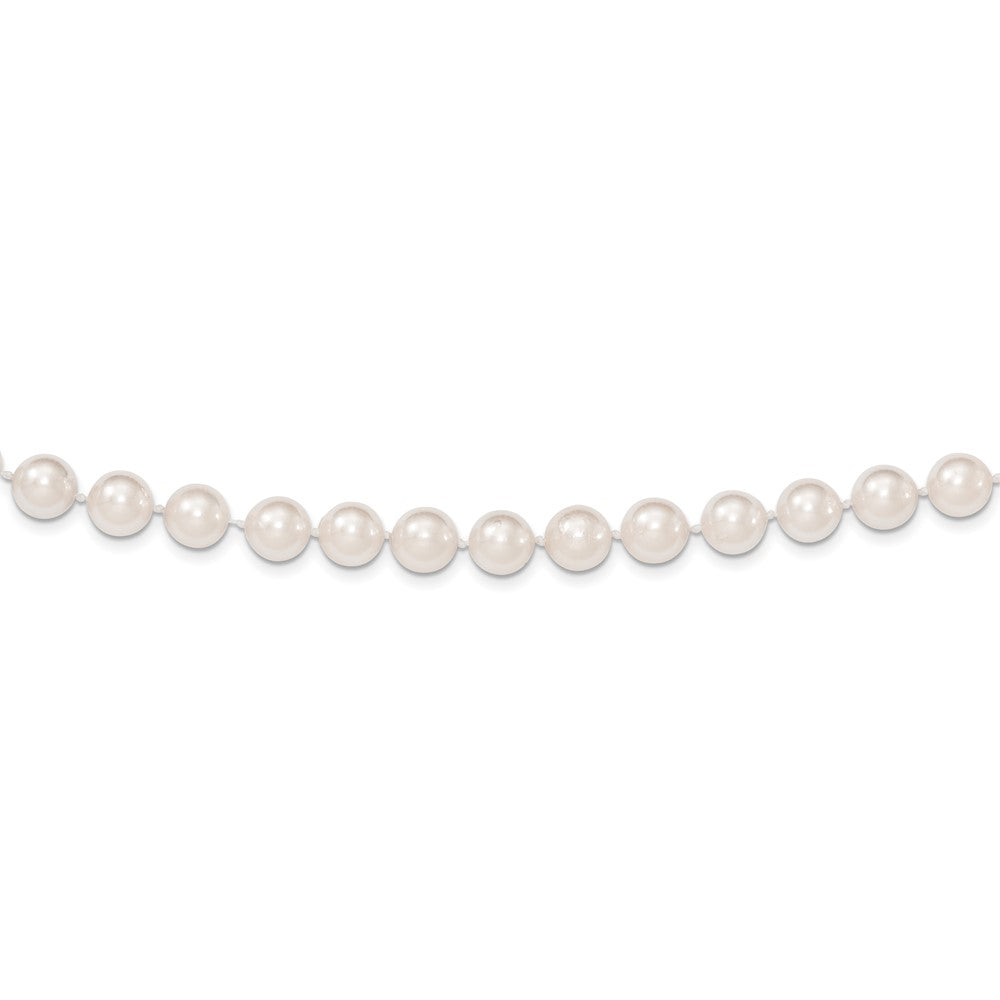 14k Round White Saltwater Akoya AA Quality Cultured Pearl Necklaces