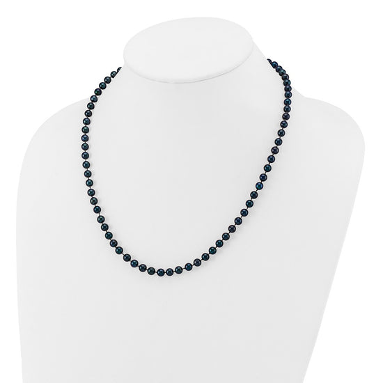 14kw Round Black Saltwater Akoya Cultured Pearl Necklaces