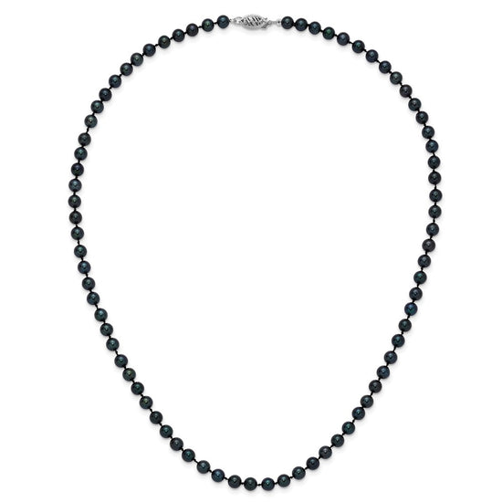 14kw Round Black Saltwater Akoya Cultured Pearl Necklaces