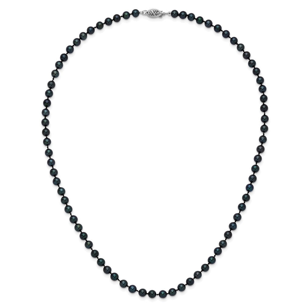 14kw Round Black Saltwater Akoya Cultured Pearl Necklaces