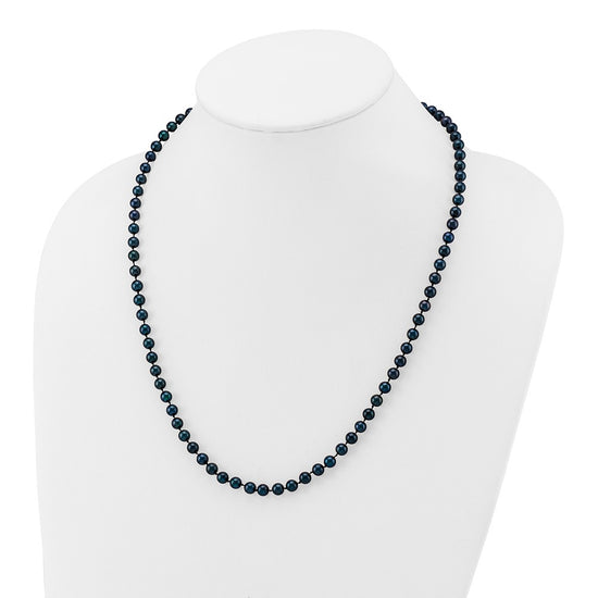 14kw Round Black Saltwater Akoya Cultured Pearl Necklaces