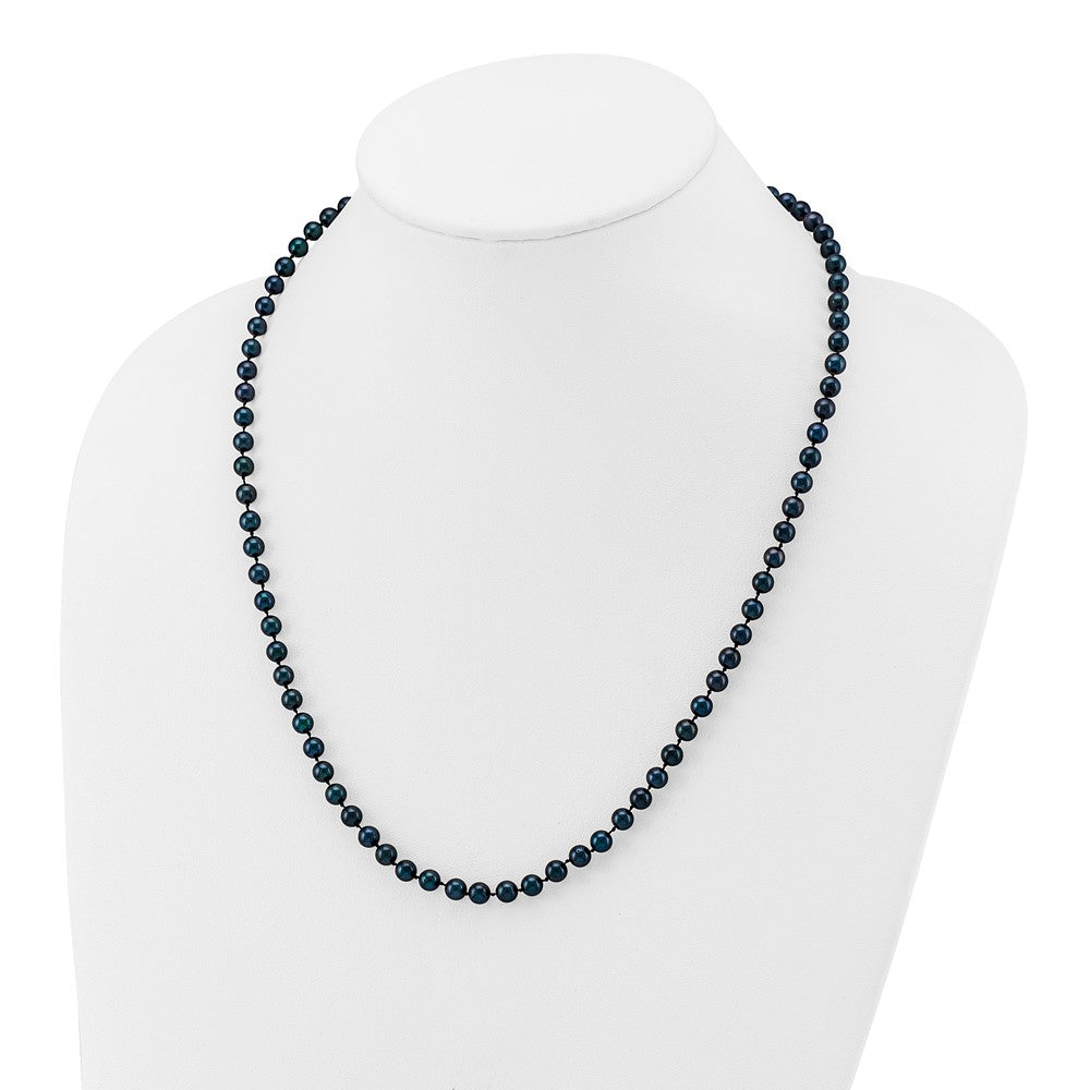 14kw Round Black Saltwater Akoya Cultured Pearl Necklaces