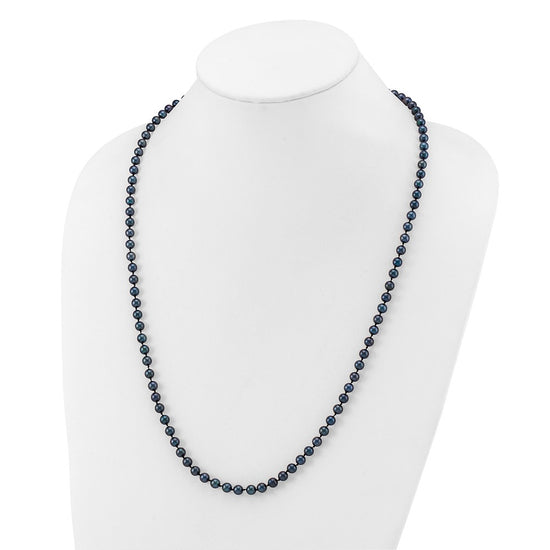14kw Round Black Saltwater Akoya Cultured Pearl Necklaces