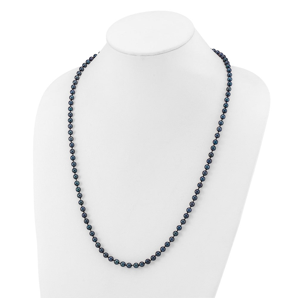 14kw Round Black Saltwater Akoya Cultured Pearl Necklaces