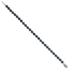 14k White Gold 5-6mm Black Round Saltwater Akoya Cultured Pearl 8 inch Bracelet