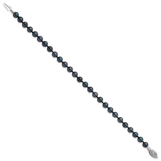 14kw Round Black Saltwater Akoya Cultured Pearl Bracelets