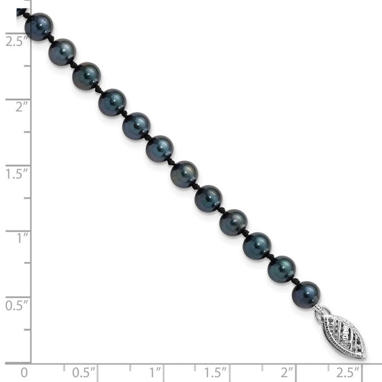14kw Round Black Saltwater Akoya Cultured Pearl Bracelets