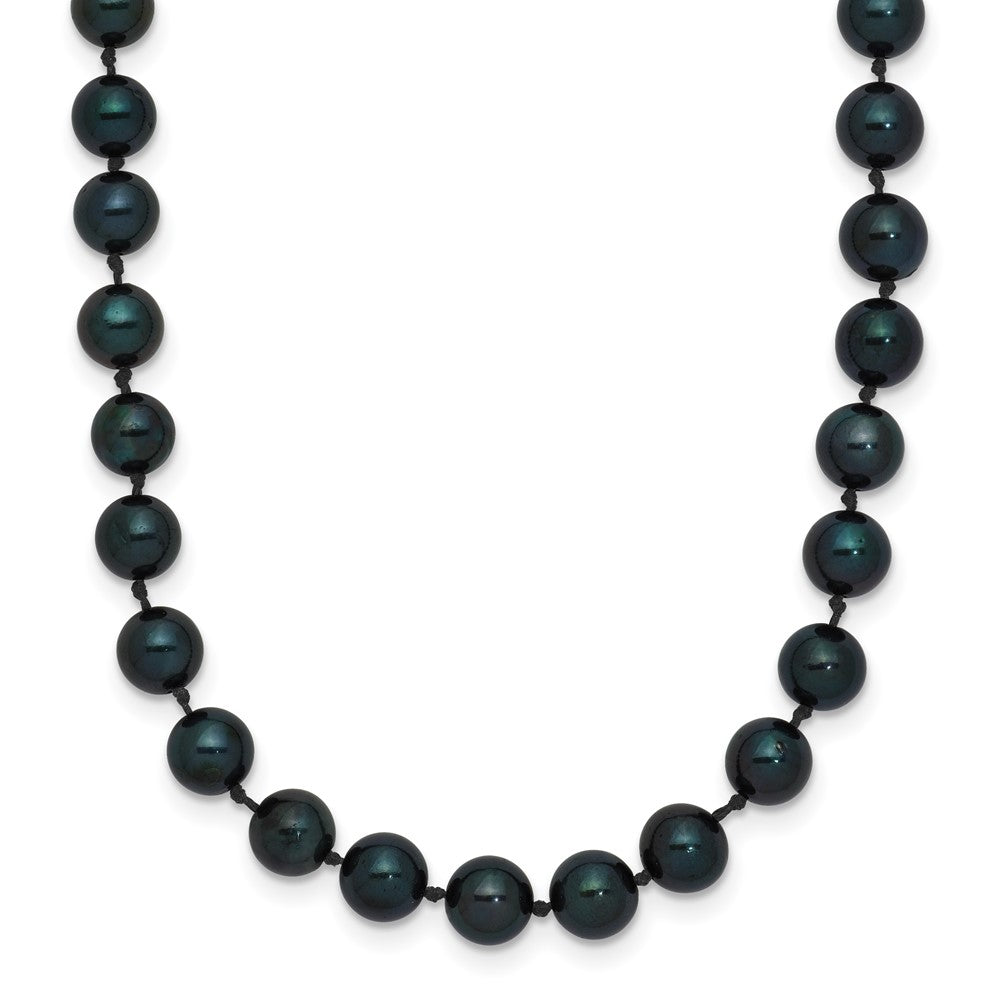 14kw Round Black Saltwater Akoya Cultured Pearl Necklaces