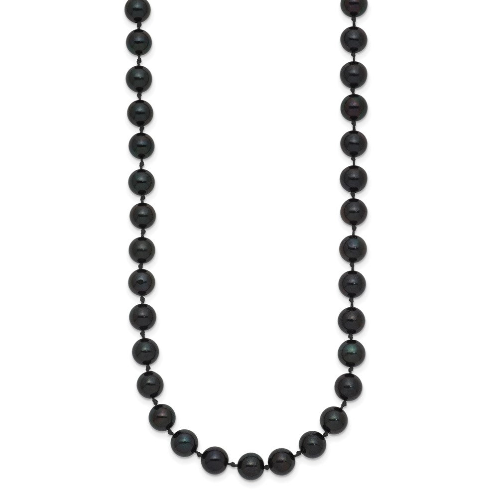 14kw Round Black Saltwater Akoya Cultured Pearl Necklaces