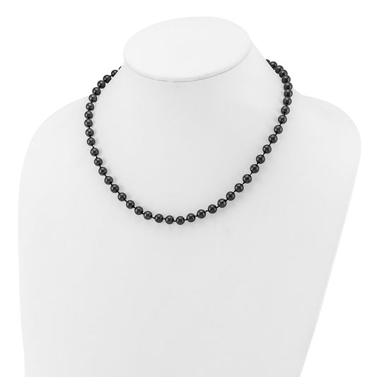 14kw Round Black Saltwater Akoya Cultured Pearl Necklaces