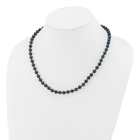 14kw Round Black Saltwater Akoya Cultured Pearl Necklaces