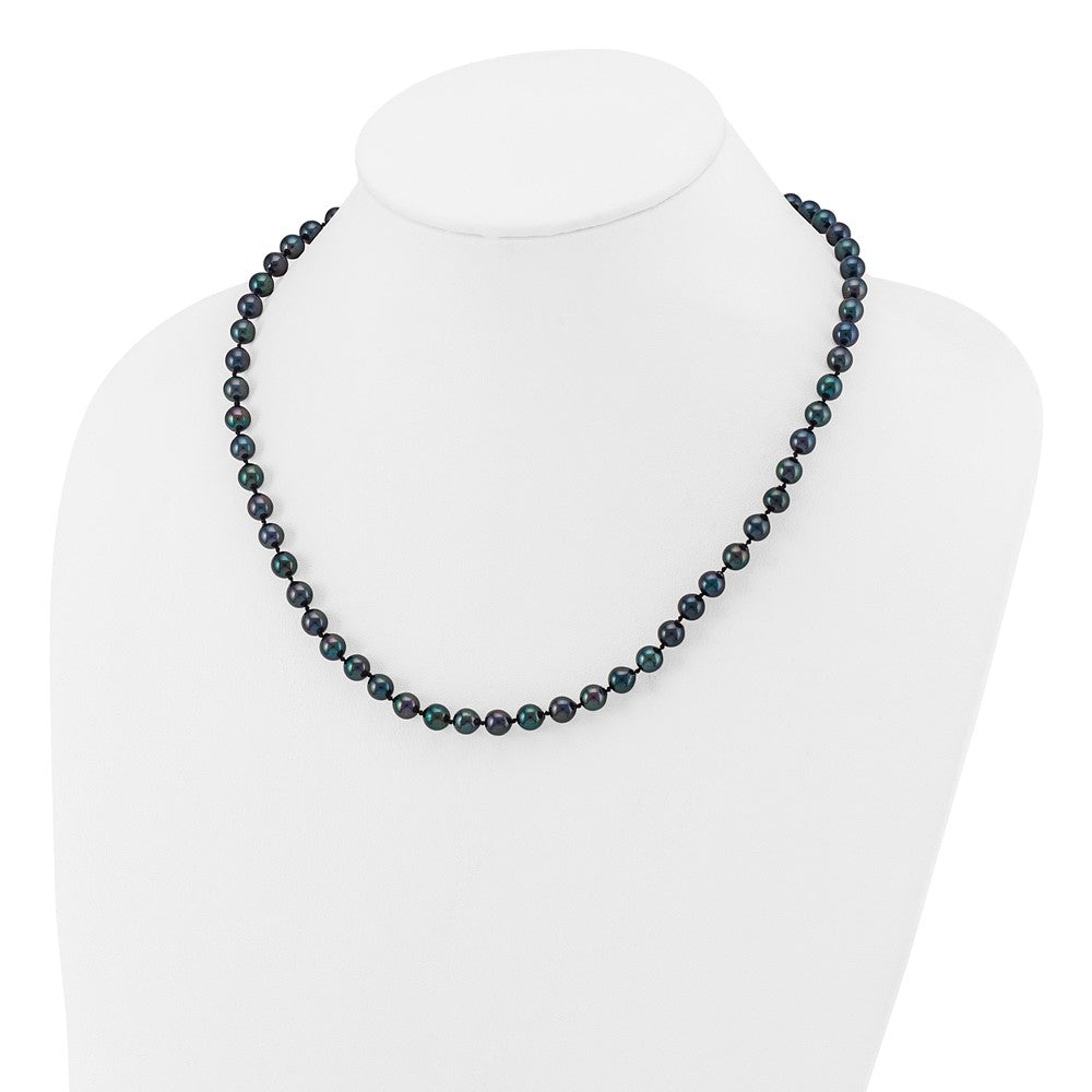 14kw Round Black Saltwater Akoya Cultured Pearl Necklaces