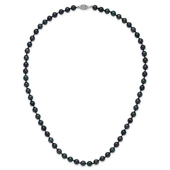 14kw Round Black Saltwater Akoya Cultured Pearl Necklaces