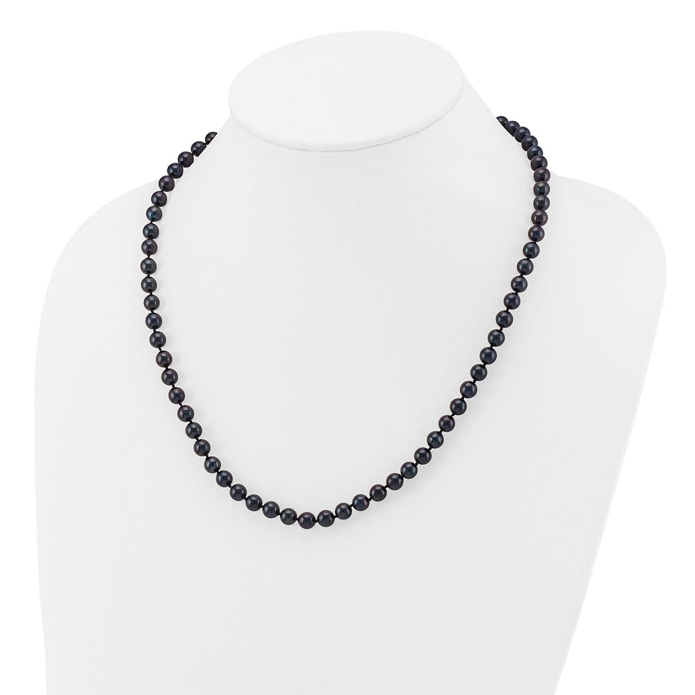 14kw Round Black Saltwater Akoya Cultured Pearl Necklaces