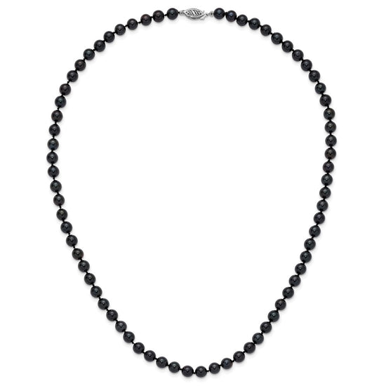 14kw Round Black Saltwater Akoya Cultured Pearl Necklaces