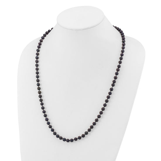 14kw Round Black Saltwater Akoya Cultured Pearl Necklaces