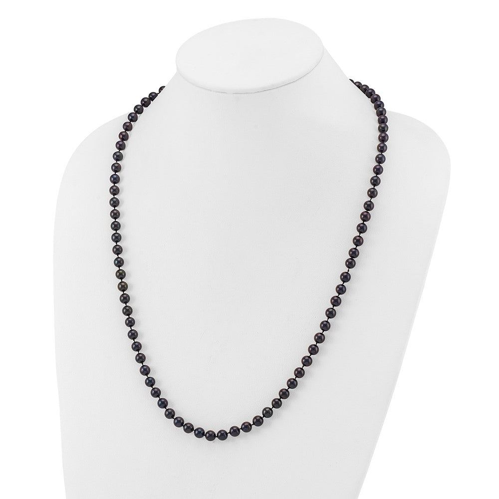 14kw Round Black Saltwater Akoya Cultured Pearl Necklaces