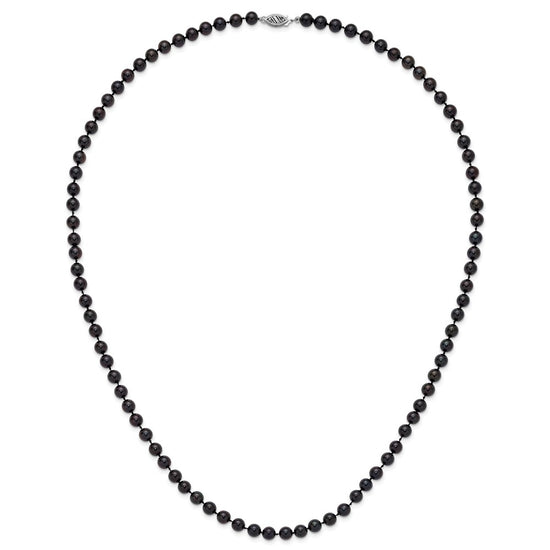 14kw Round Black Saltwater Akoya Cultured Pearl Necklaces