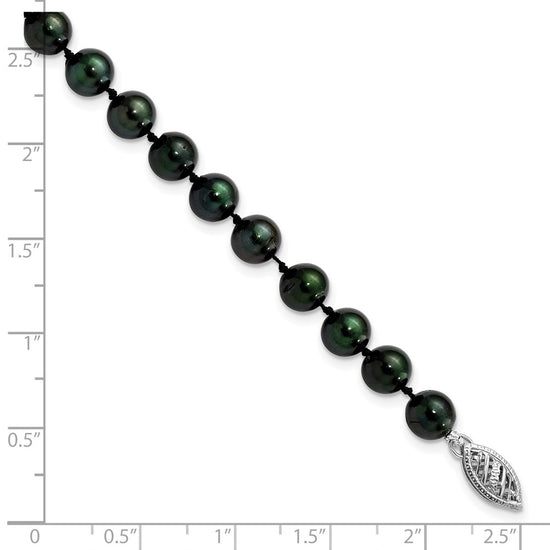 14kw Round Black Saltwater Akoya Cultured Pearl Bracelets