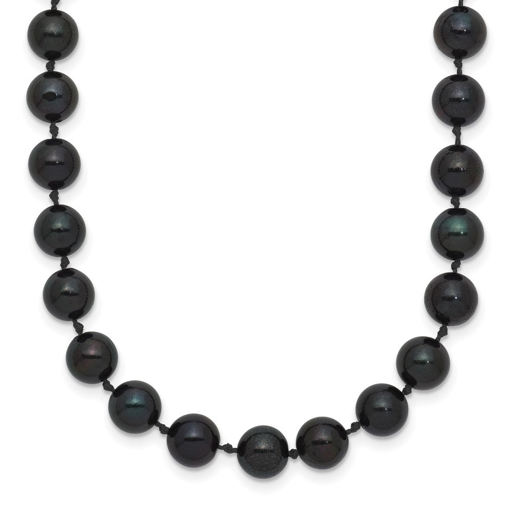 14kw Round Black Saltwater Akoya Cultured Pearl Necklaces