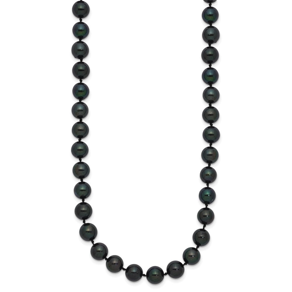 14kw Round Black Saltwater Akoya Cultured Pearl Necklaces