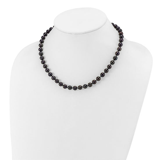 14kw Round Black Saltwater Akoya Cultured Pearl Necklaces