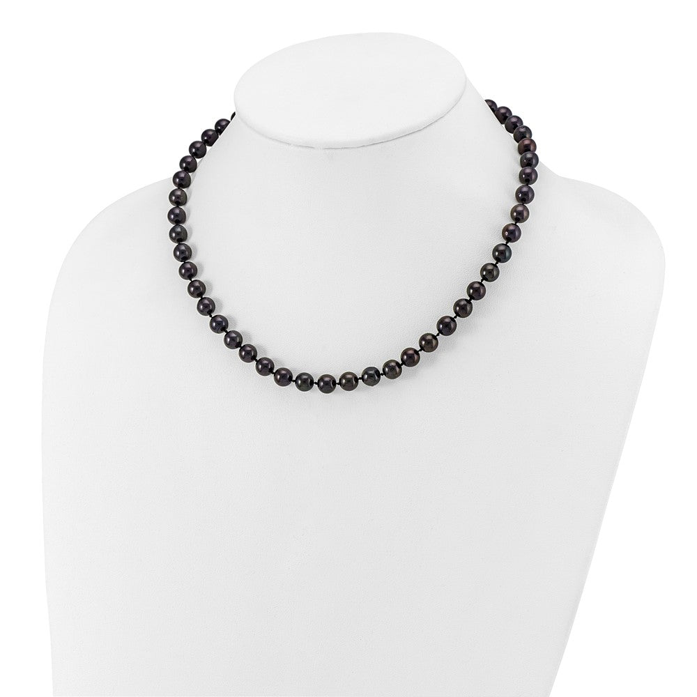 14kw Round Black Saltwater Akoya Cultured Pearl Necklaces