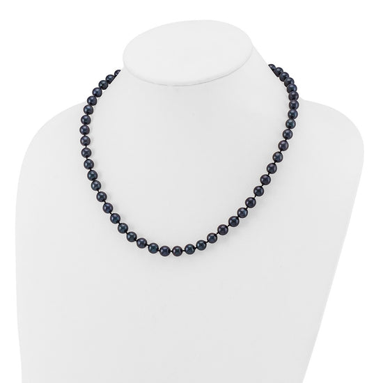 14kw Round Black Saltwater Akoya Cultured Pearl Necklaces